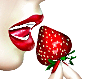 Gif animé bouche fraise